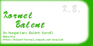 kornel balent business card