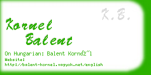 kornel balent business card